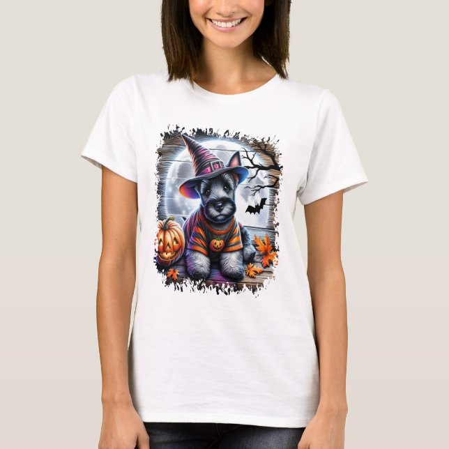 Camiseta Scottish Terrier Dog Halloween (Anverso)