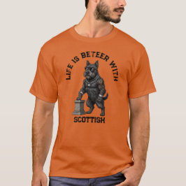 Camiseta Scottish Terrier Dog, muscular, tattooed, bodybuil
