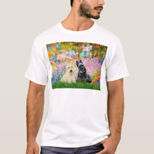 Camiseta Scottish Terrier (dos BW) - Jardín