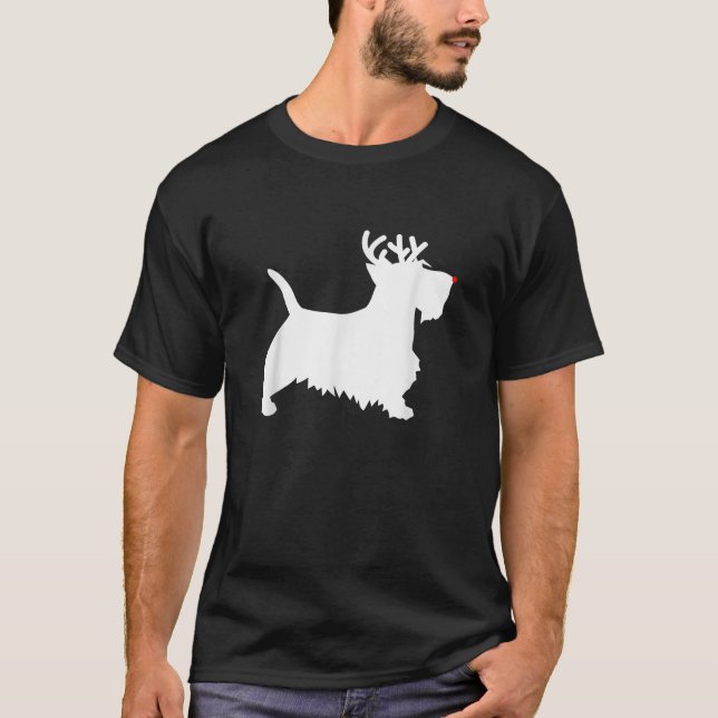 Camiseta Scottish Terrier Reindeer Christmas Dog Scottie  (Anverso)