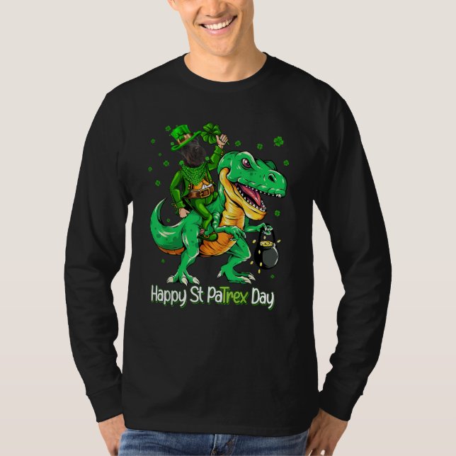 Camiseta Scottish Terrier Riding Dinosaur Patricks Day Sham (Anverso)