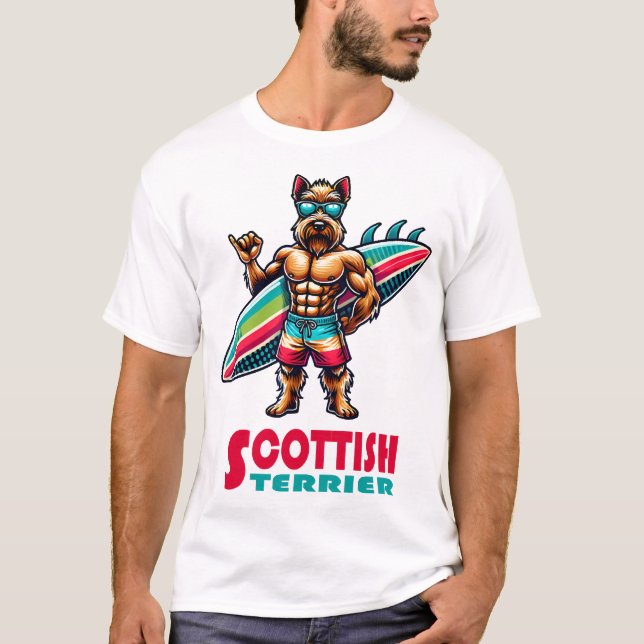 Camiseta Scottish Terrier Surfer (Anverso)