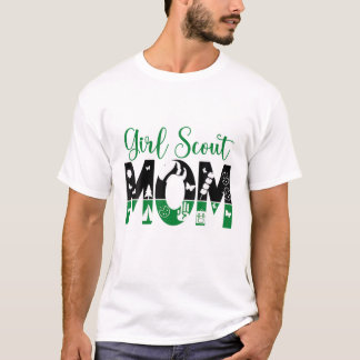 Camiseta Scout De Mamá Negra Y Verde Para Chicas Camping De
