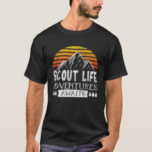 Camiseta Scout Life Adventures Aguarda Camping Scouting Pre