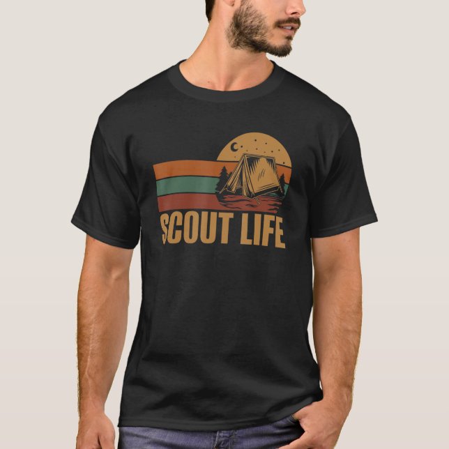 Camiseta Scout Life Tent Moon Woods Camping & Senderismo (Anverso)