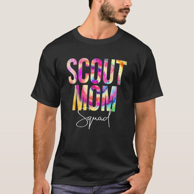 Camiseta Scout Mom Squad Tie De Vez En La Escuela (Anverso)