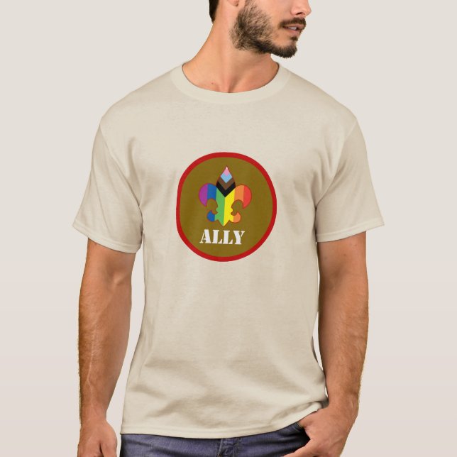 Camiseta Scouting Ally Progress Pride Fleur-de-Lis (Anverso)