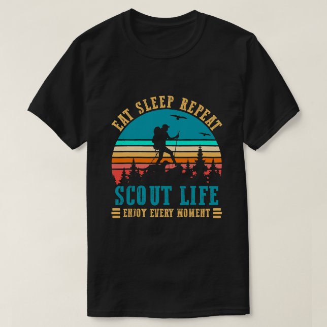Camiseta Scouts Life Camping Scout Eat Scout Repetir (Diseño del anverso)