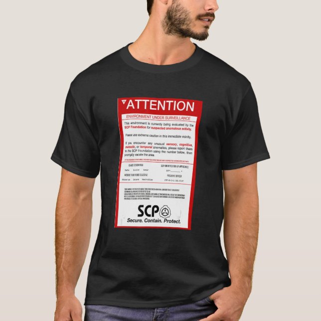 Camiseta Scp Foundation Scp Foundation Se Sospecha De Anoma (Anverso)