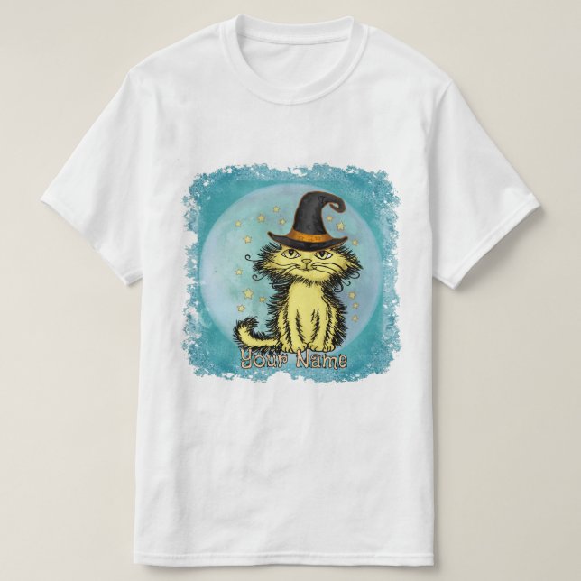 Camiseta Scraggles Yellow Cat Witch (Diseño del anverso)