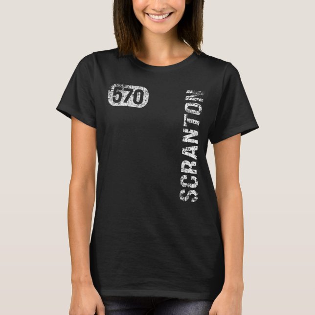 Camiseta Scranton Pennsylvania 570 Area Code Vintage Retro (Anverso)
