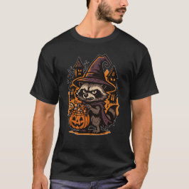 Camiseta Scrappy Raccoon Halloween Witchy Raccoon Pumpkin