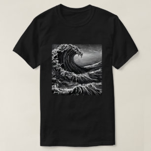 Camiseta Scratchboard Tsunami gráfico