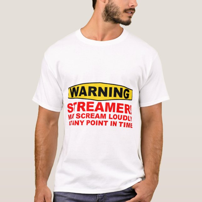 Camiseta Scre de signos de advertencia divertidos de Stream (Anverso)