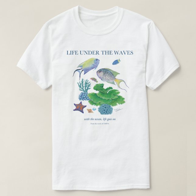 Camiseta Scribbled Angelfish and More | Ocean Life (Diseño del anverso)