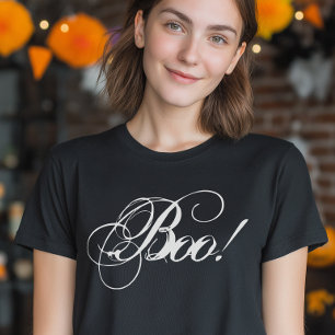 Camiseta Script Boo Elegant Spooky Halloween