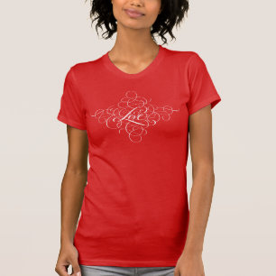Camiseta Script de caligrafía de amor Swirly Girly