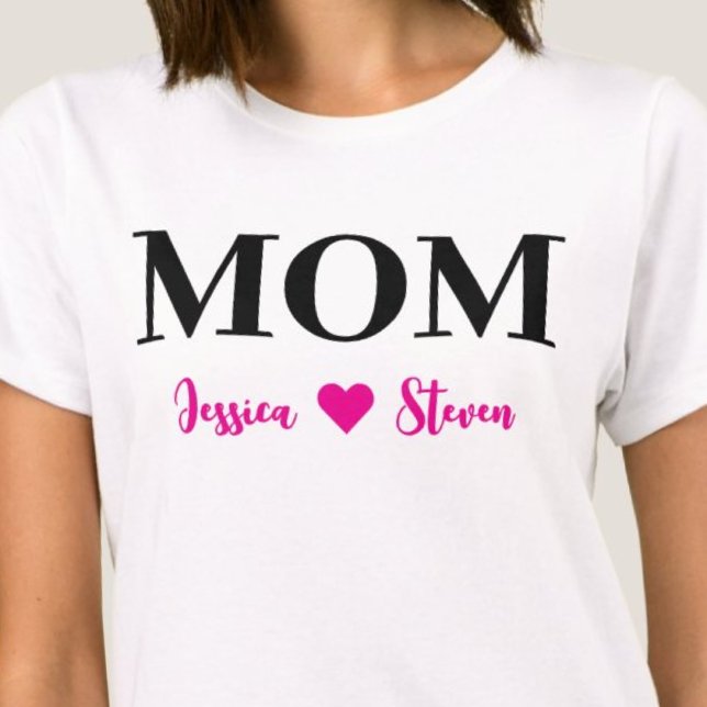 Camiseta Script de mamá personalizado (Personalized Mom Script T-Shirt)