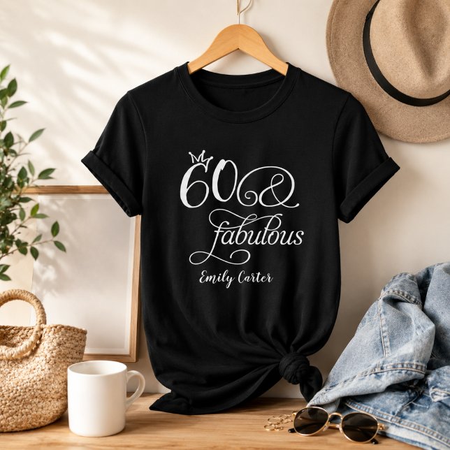 Camiseta Script de Sesenta y Fabuloso Fiesta de Cumpleaños  (Subido por el creador)