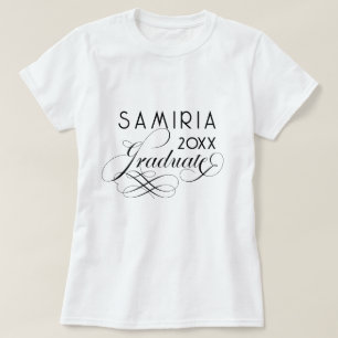 Camiseta Script elegante moderno 2026 Nombre y año de gradu