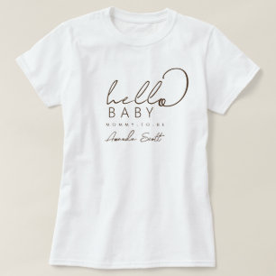 Camiseta Scripted Hello Baby Mamá Embarazada Baby Shower
