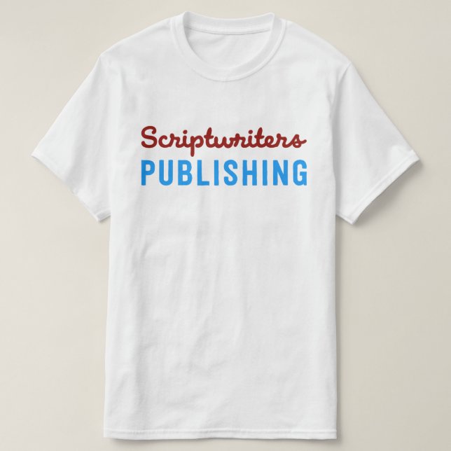 Camiseta Scriptwriters que publican el ladrillo/el chicloso (Diseño del anverso)