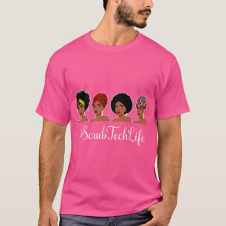 Camiseta Scrub Tech Life Afro Melanin Enfermería de Enferme