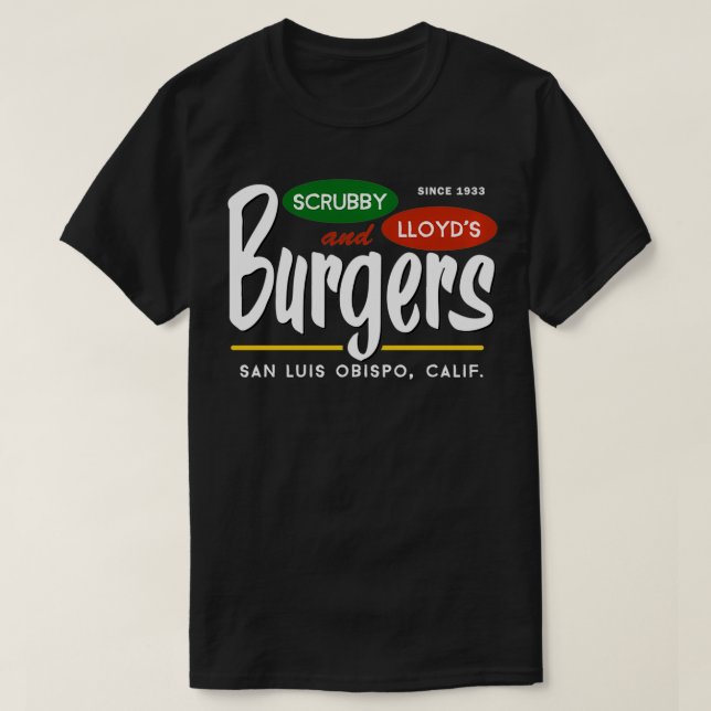 Camiseta Scrubby Lloyds Burgers San Luis Obispo California (Diseño del anverso)