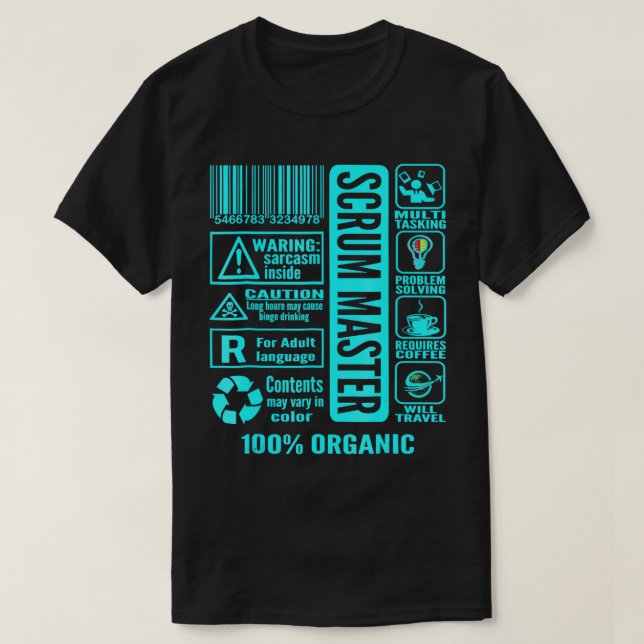 Camiseta Scrum Master Multitarea Problema Resolver Funny Jo (Diseño del anverso)