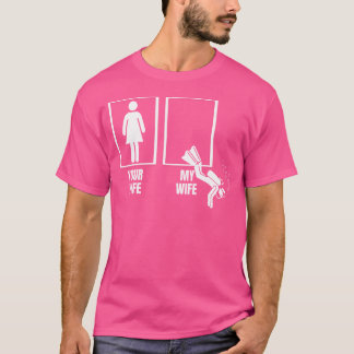 Camiseta Scuba Buceando a tu esposa Mi esposa Orgullosa Esp