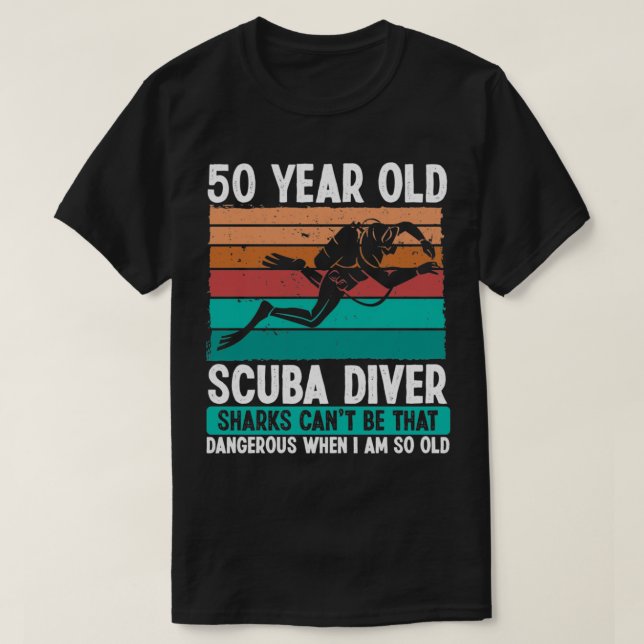 Camiseta Scuba Buceo 50.ª idea de cumpleaños para buzo (Diseño del anverso)