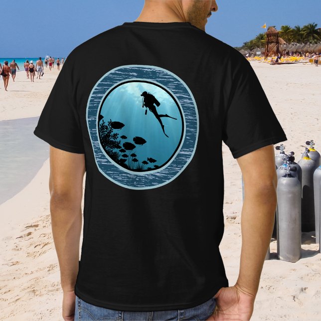 Camiseta Scuba Buceo Blue Sea Round Design (Subido por el creador)