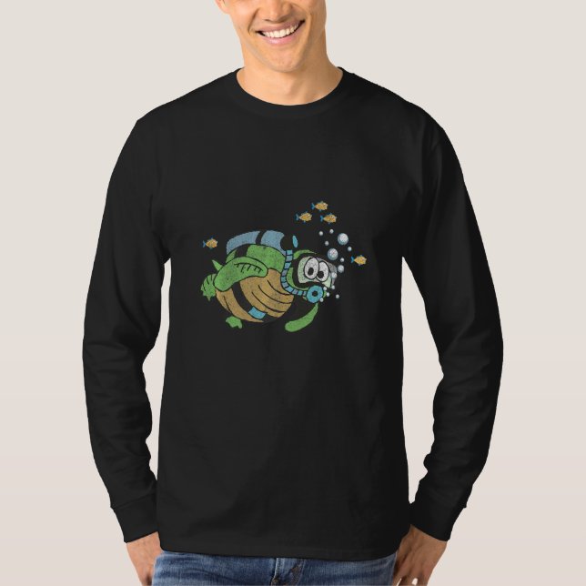 Camiseta Scuba Buceo Snorkeling Turca Pescado Tortuga Océan (Anverso)