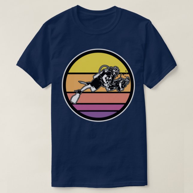 Camiseta Scuba buceo synthwave (Diseño del anverso)