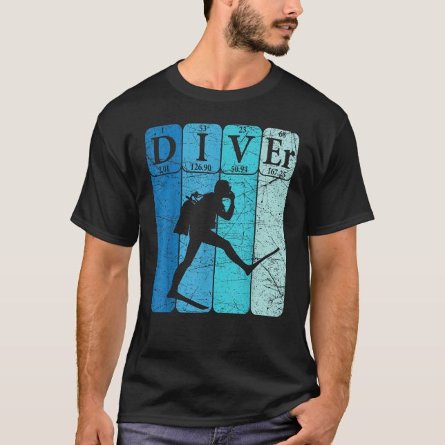 Camiseta Scuba Diver Elementos de la Mesa Periódica Scuba B (Anverso)