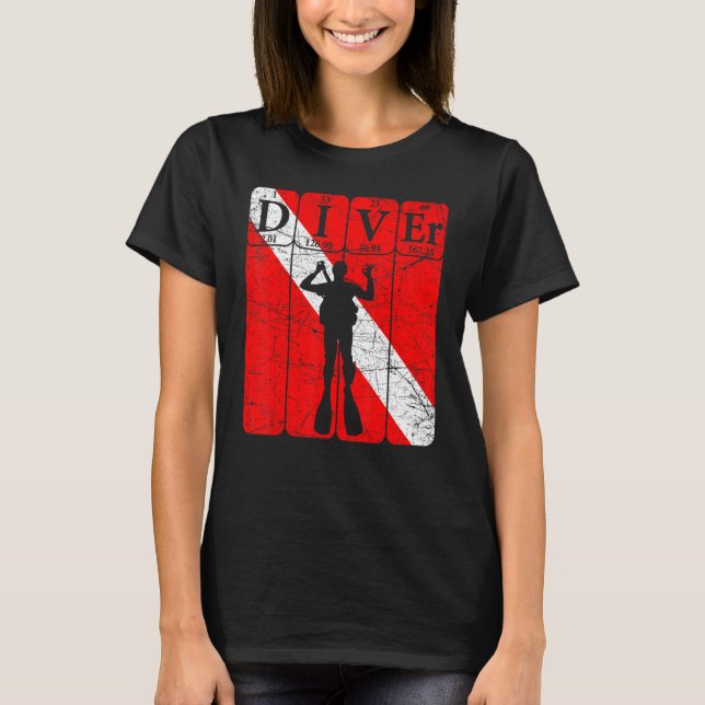 Camiseta Scuba Diver Elementos de la Mesa Periódica Scuba B (Anverso)