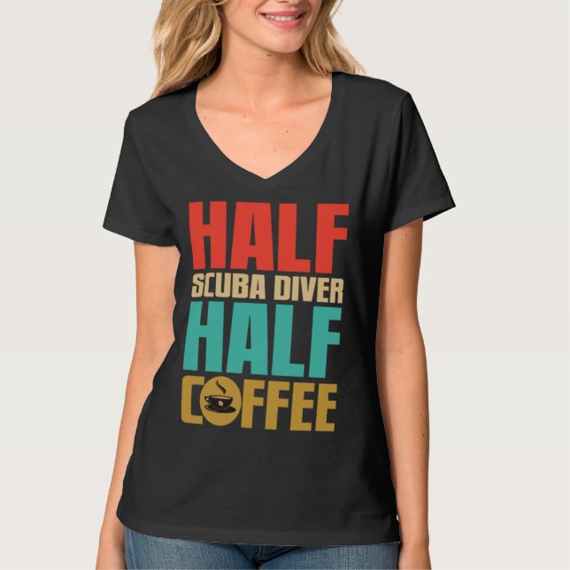 Camiseta Scuba Diver   For Coffee (Anverso)