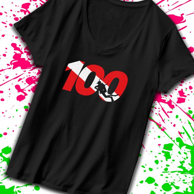 Camiseta Scuba Diver Gift 100th Dive Scuba Diving Milestone (Subido por el creador)