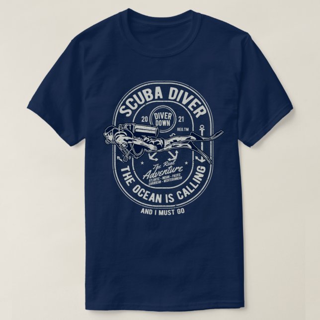 Camiseta SCUBA Diver I Must Go (Diseño del anverso)