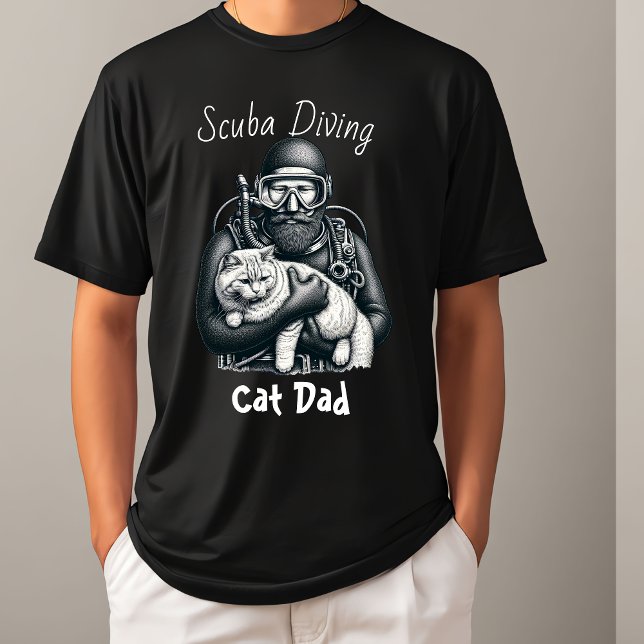 Camiseta Scuba Diving Cat Dad (Subido por el creador)