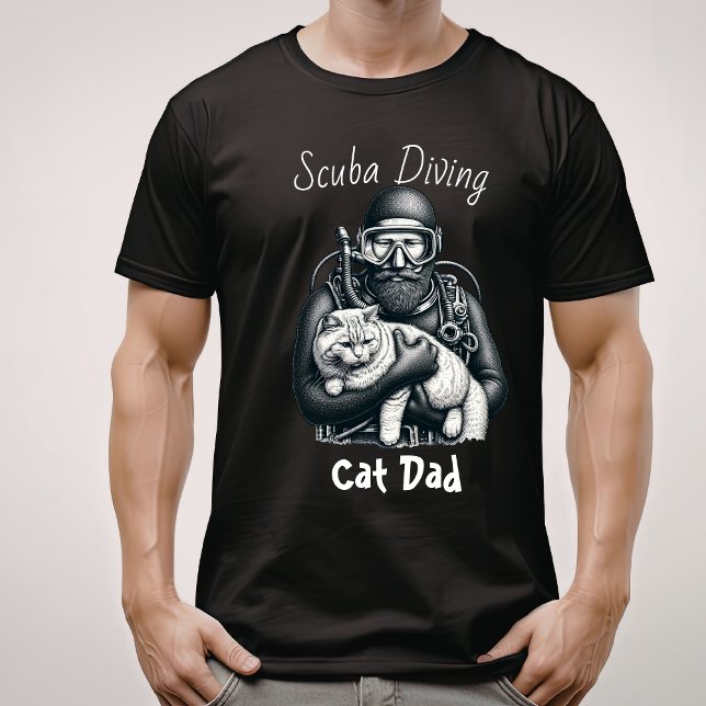 Camiseta Scuba Diving Cat Dad (Subido por el creador)