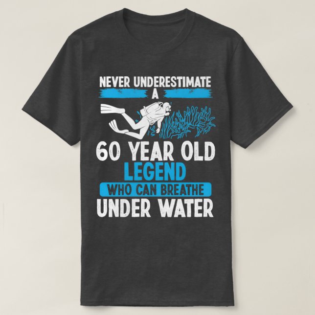 Camiseta Scuba Sale de Buceo de 60 años (Diseño del anverso)