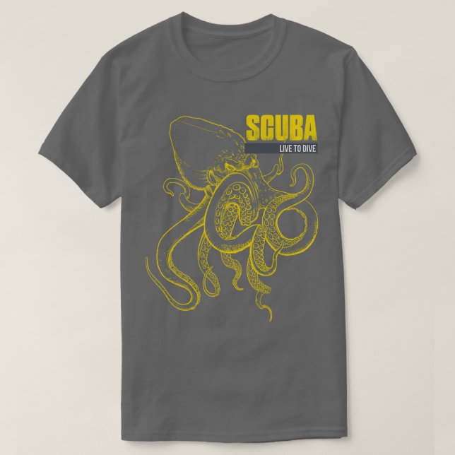 Camiseta SCUBA vive para DIVIDIR (Diseño del anverso)