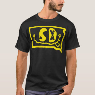 Camiseta SD Eyes Dakota del Sur Grunge Sonriente cara Negro