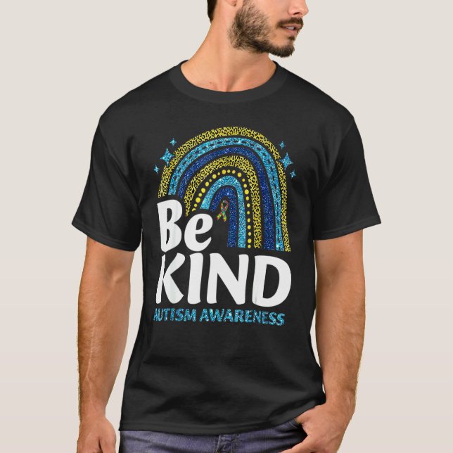 Camiseta Sé Amable Arcoíris Conciencia del Autismo Estampad (Anverso)