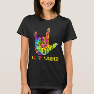Camiseta Sé Amable Asl Ama Lenguaje De Señas Mano Autismo C