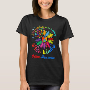 Camiseta Sé amable autismo Conciencia Rompecabezas de flor 