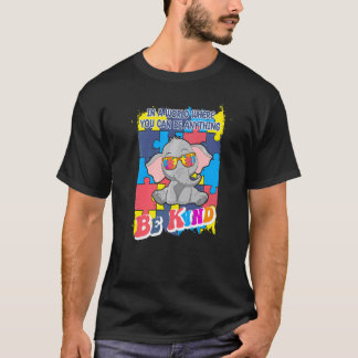 Camiseta Sé Amable Autismo Elefante Rompecabezas Gafas de S