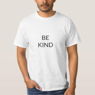 Camiseta Sé amable, blanco negro minimalista