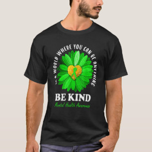 Camiseta Sé Amable Cinta Verde Girasol Conciencia Salud Men